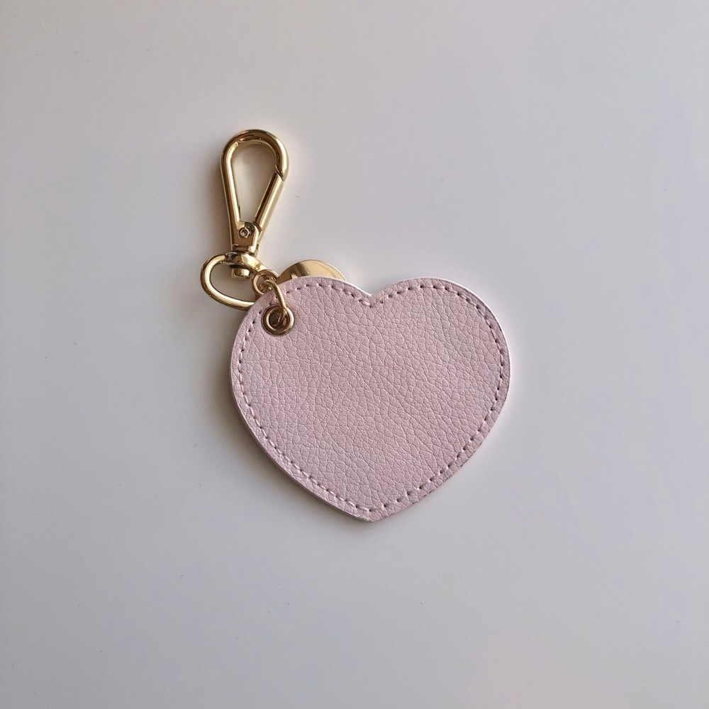 Kikki.k Pale Light Pink Leather Heart Keychain